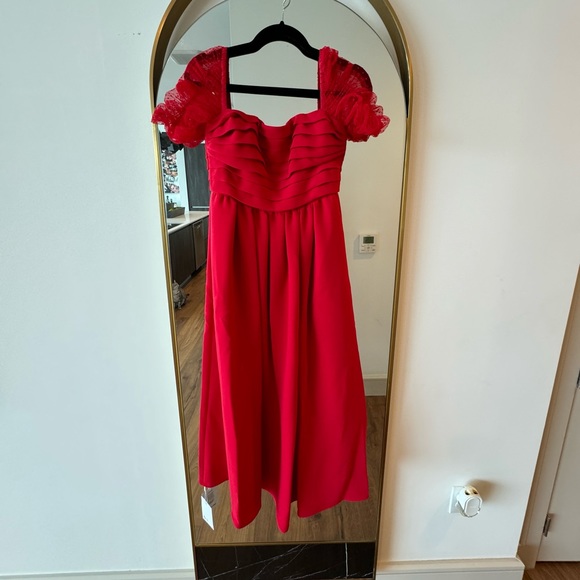 NWT self portrait red midi dress - Picture 2 of 5